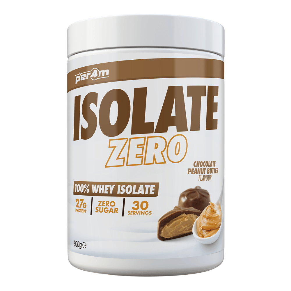 PER4M Chocolate Peanut Butter Isolate Zero Whey Protein Powder 900g (30 Servings)