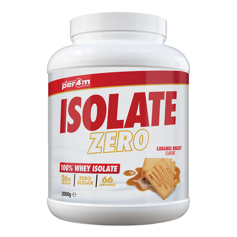 PER4M Caramel Biscuit 2kg 66 Serving Tubs - Whey Protein Isolate Powder