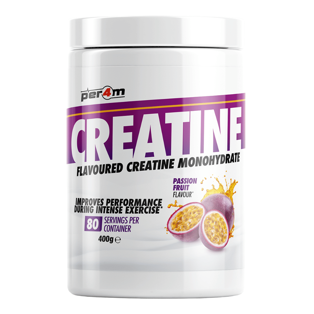 PER4M Flavoured Creatine Monohydrate Supplement Powder - Passion Fruit Flavour - 400g