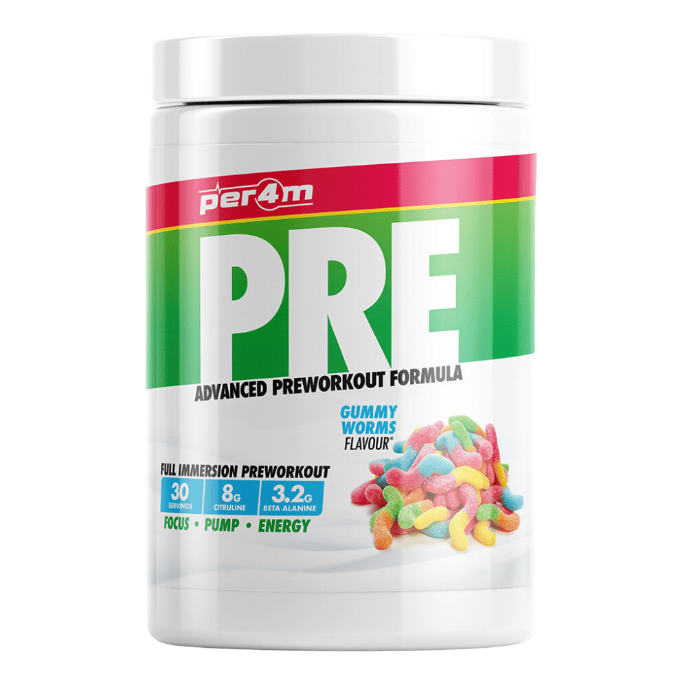 PER4M Gummy Worms - Advanced Pre-Workout Supplements - 30 Servings