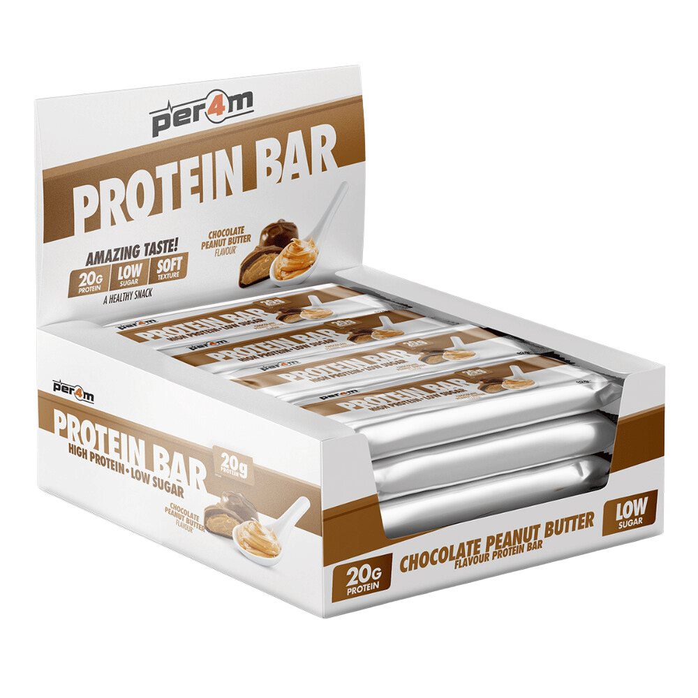 PER4M Chocolate Peanut Butter Flavoured Protein Bars - 12x64g Box