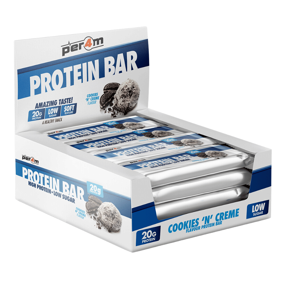 PER4M Protein Bars - Cookies N Creme Flavour - 12x64g Boxes