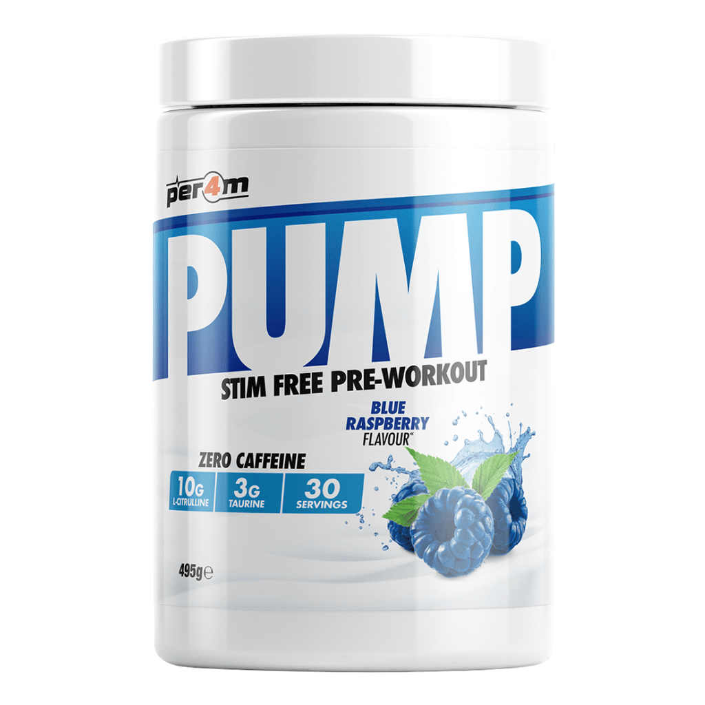 PER4M Pump Non-Stim Pre Workout - Blue Raspberry Flavour - 30 Servings