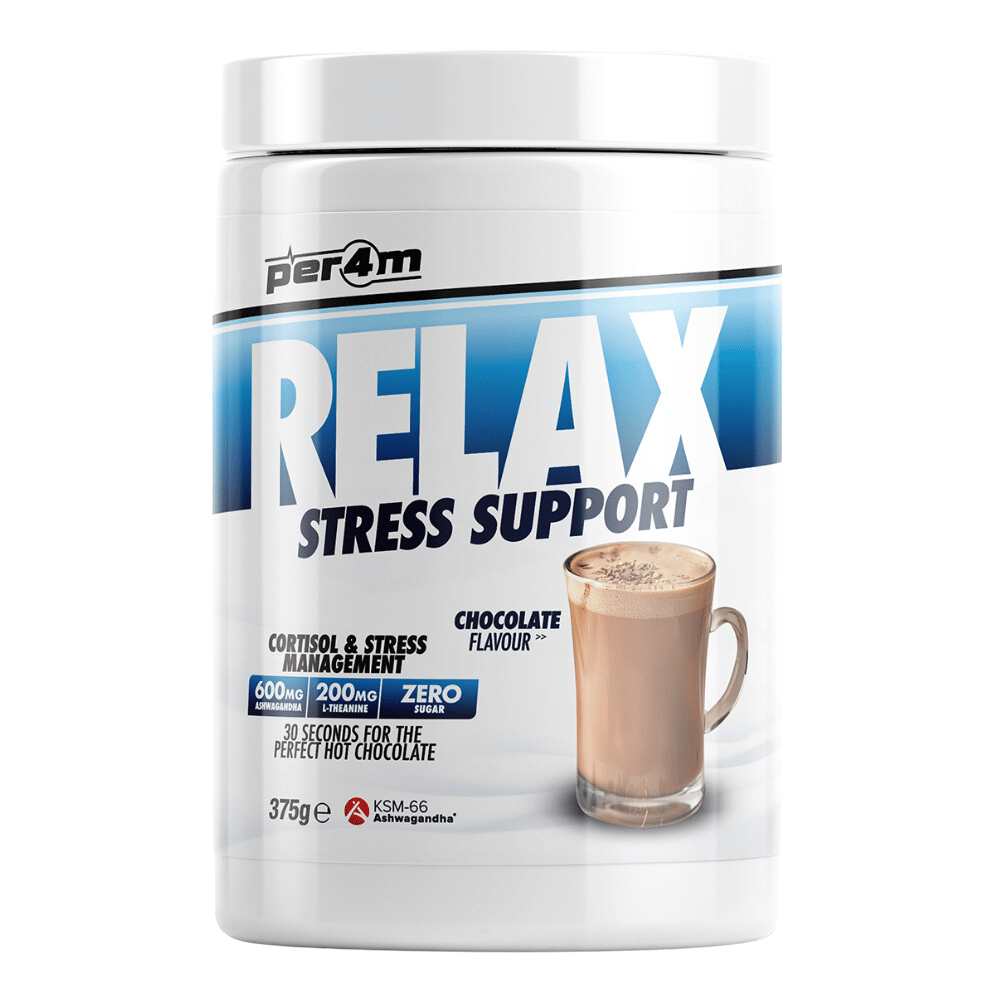 PER4M Stress Management Supplement - Relax Hot Chocolate Supplement - 375g (25 Servings)