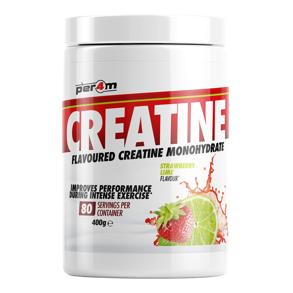 PER4M Strawberry Lime Flavoured Creatine Powder - 80 Serving Tubs