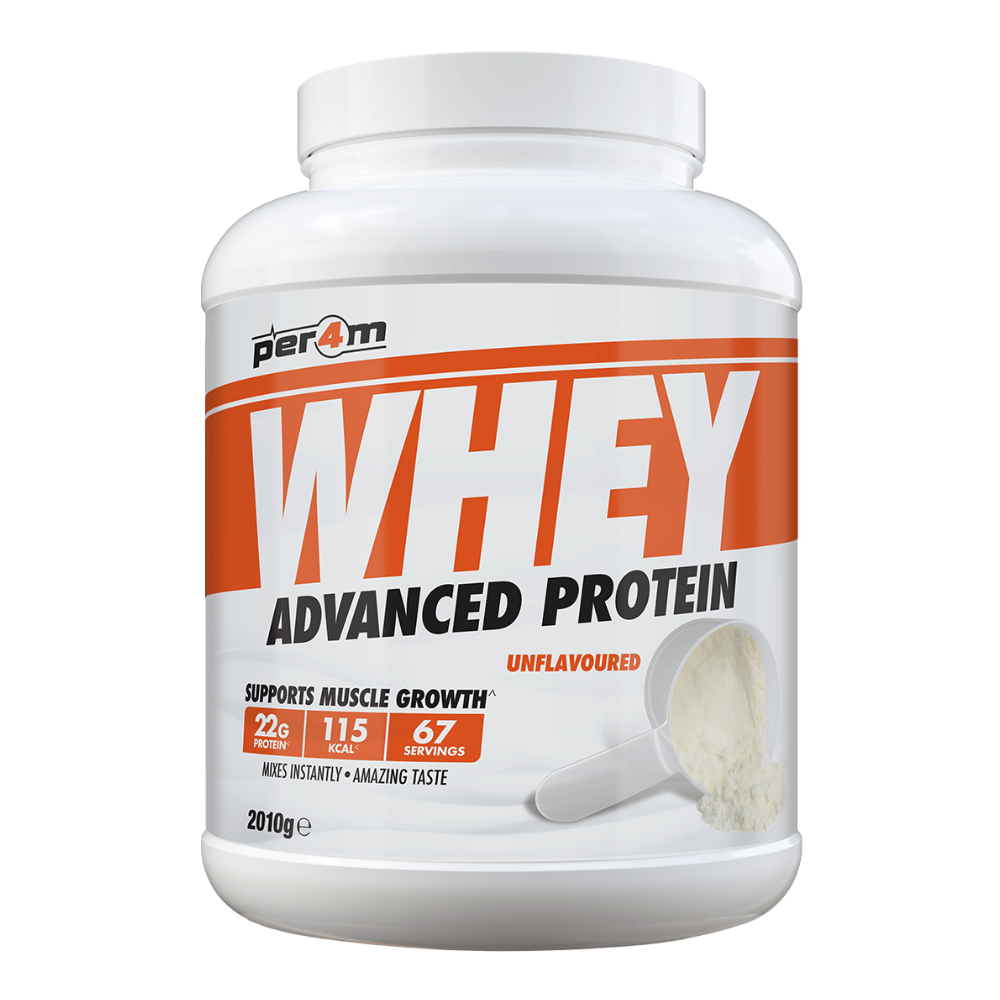 PER4M Unflavoured Whey Protein Powder 2.01kg Tubs - 67 Serving Tubs