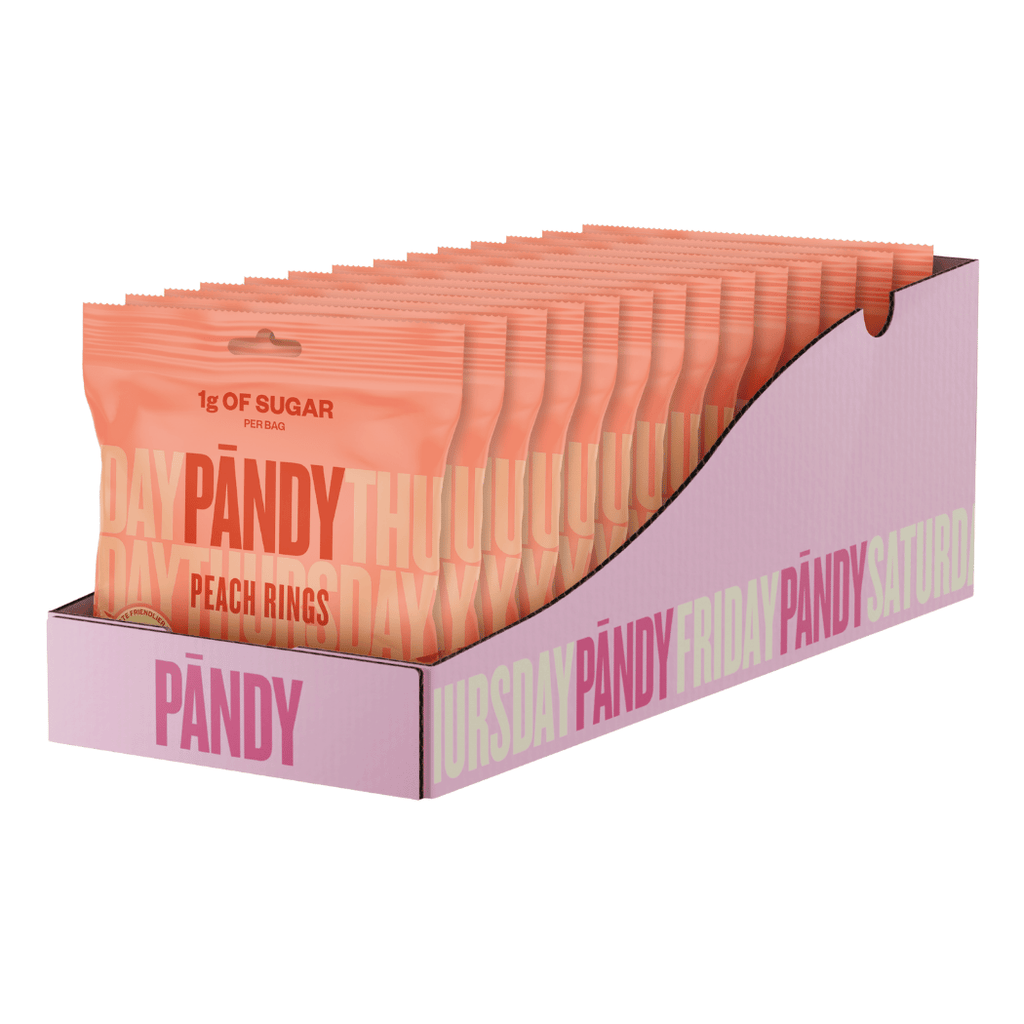 Pandy Peach Rings Low Calorie Candy - Boxes of x14 Packs
