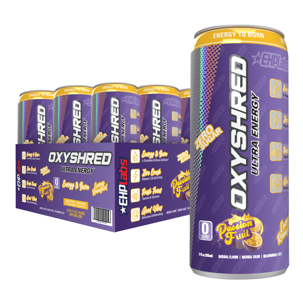 Passion Fruit Oxyshred Energy Drinks - 12 Pack of RTDs