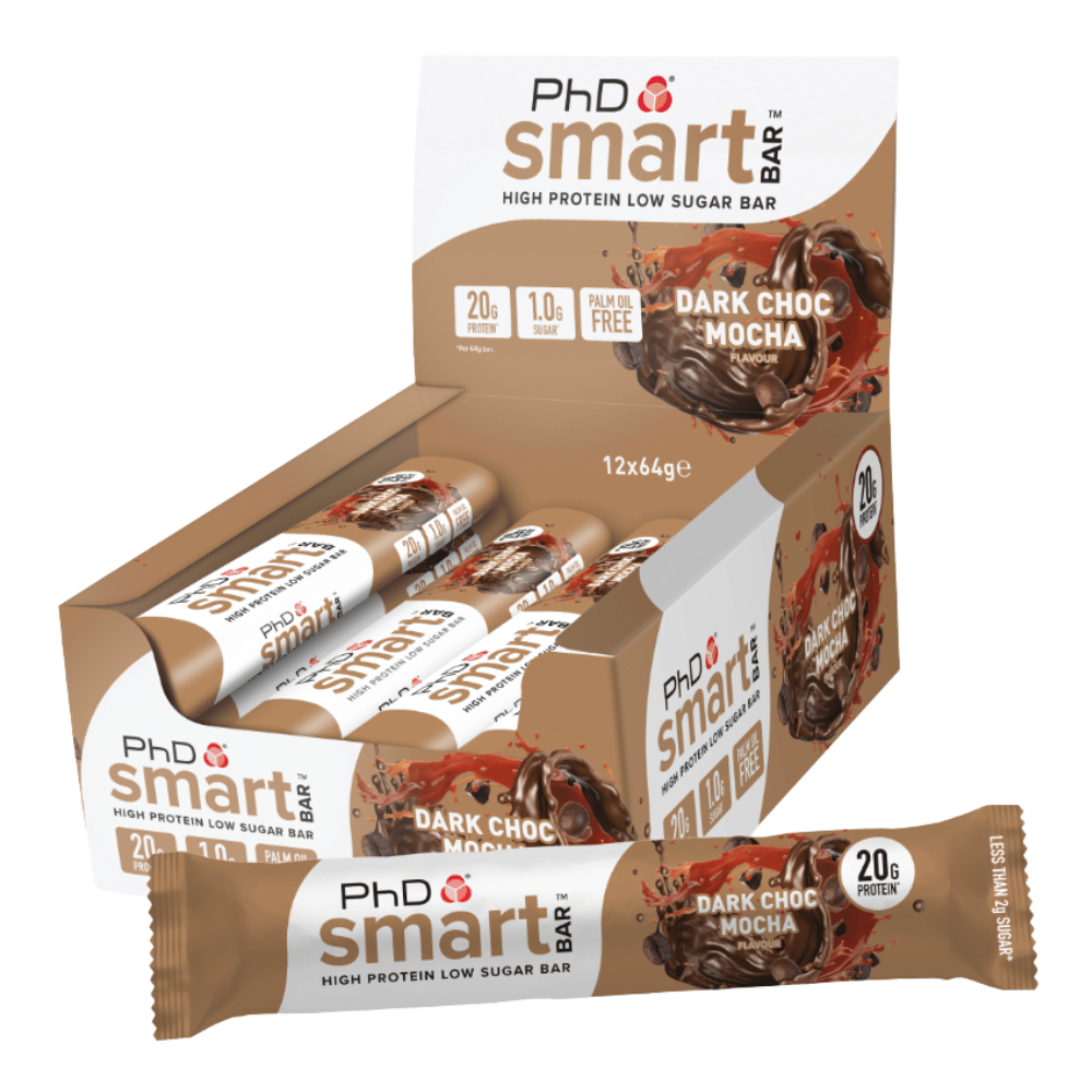 PhD Dark Chocolate Mocha Smart Protein Bars - 12 Pack Boxes (12x64g)