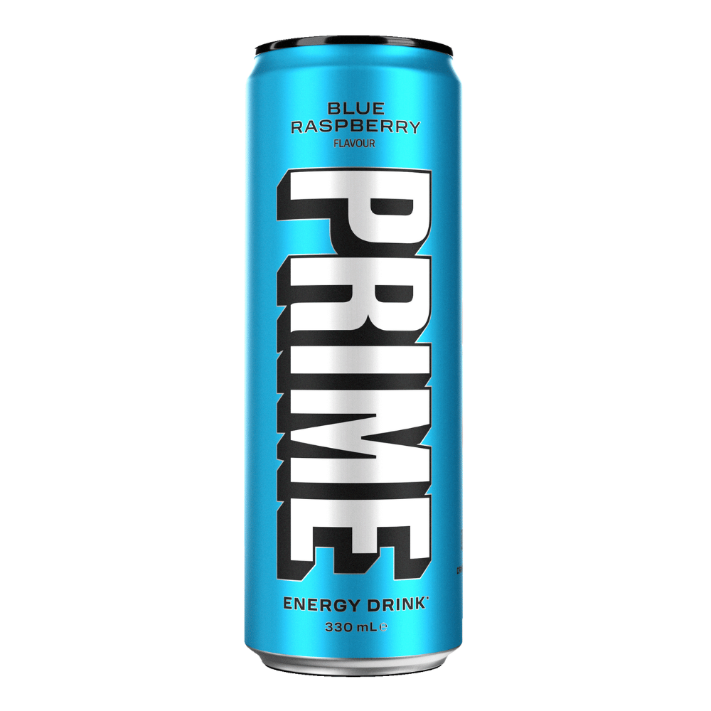 Prime Energy Drink Cans - Blue Raspberry Flavour - Single 330ml Cans UK