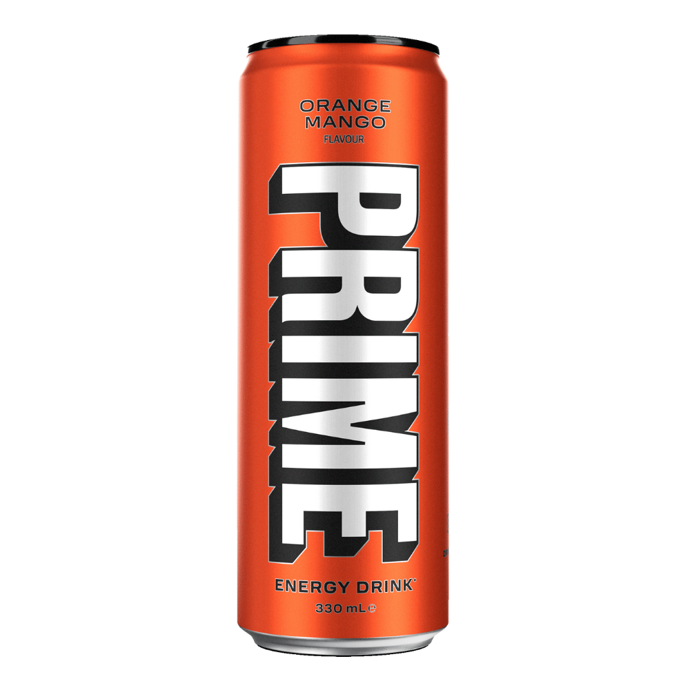 Prime Energy Drink Cans - Orange and Mango Flavour - UK Cans 330ml