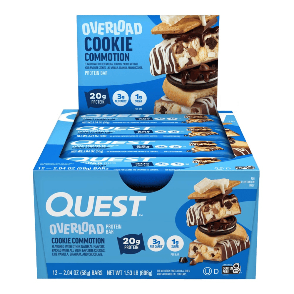 Quest Overload Cookie Commotion Protein Bar - 12 Pack (12x58g) UK