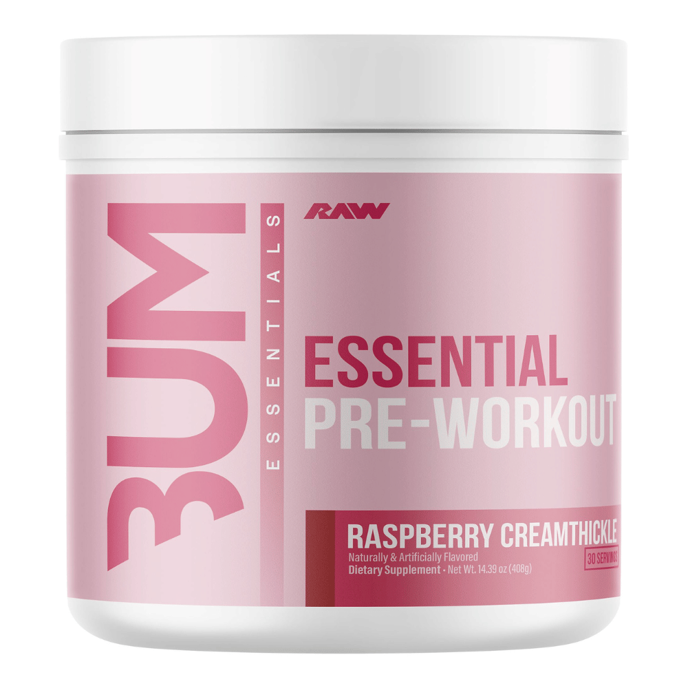 RAW x BUM Raspberry Creamthickle Essentials Pre-Workout Supplements - 408g - 30 Servings