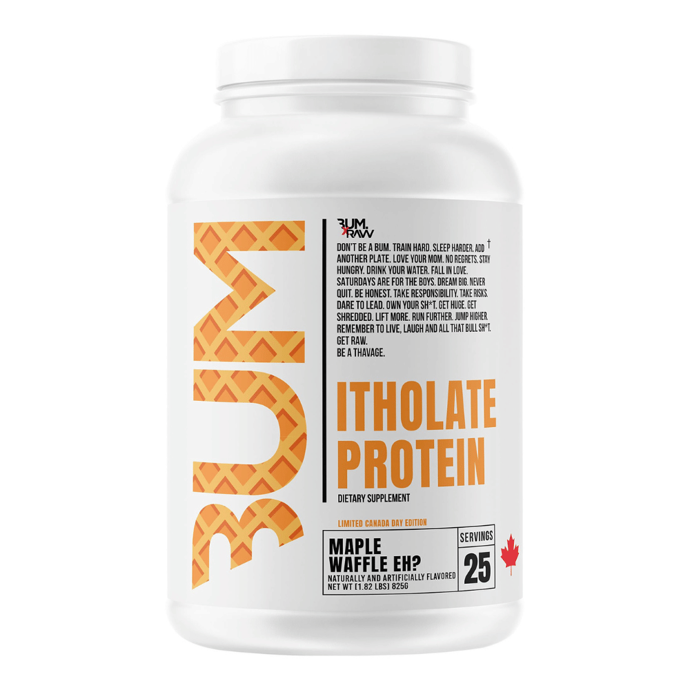 RAW BUM Maple Waffle Eh? Isolate (Itholate) Whey Protein Powder - 25 Servings