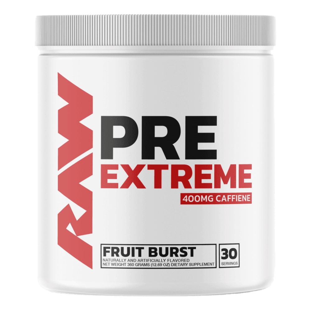 RAW Extreme Fruit Burst 400mg Caffeine Pre-Workout - Highest Caffeine Pre-Workout UK