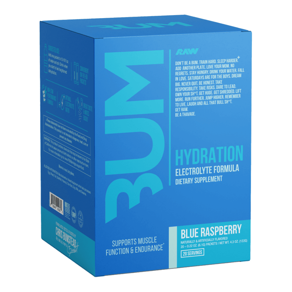 Blue Raspberry Hydration Stick RAW CBUM Hydration Sticks (20 Sachets) | Protein Package | Protein Package