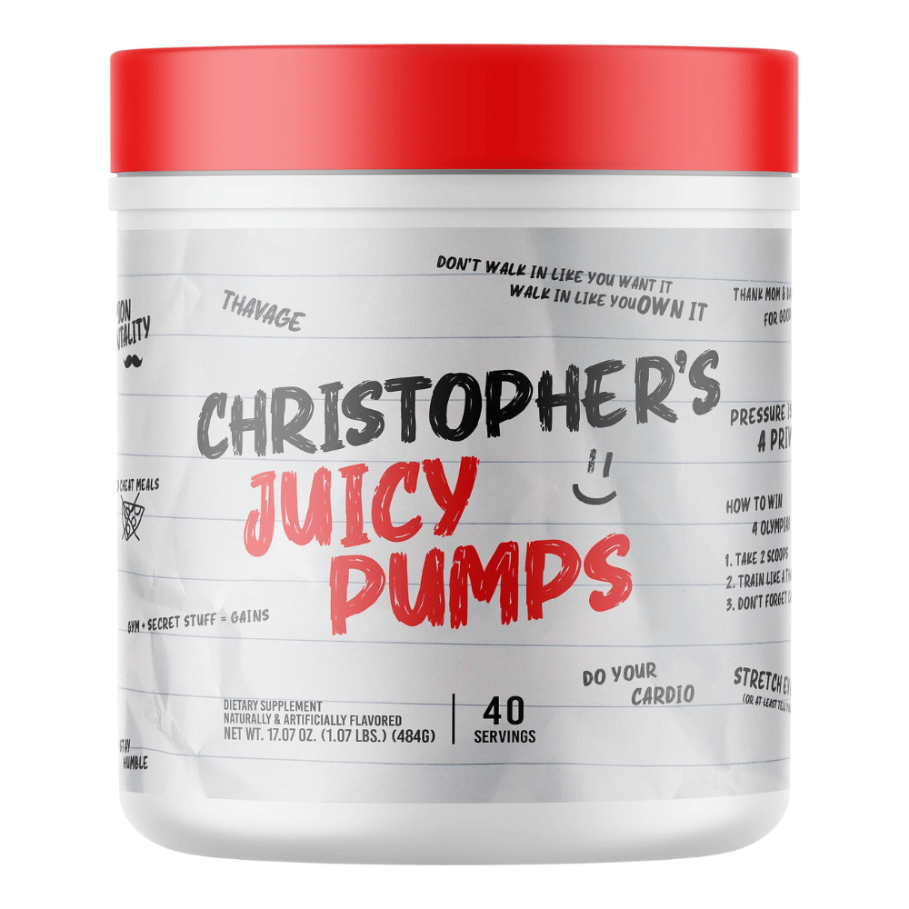 RAW Nutrition Christopher's Juicy Pumps Pump Pre Workout - 40 Servings - 480g Tub UK