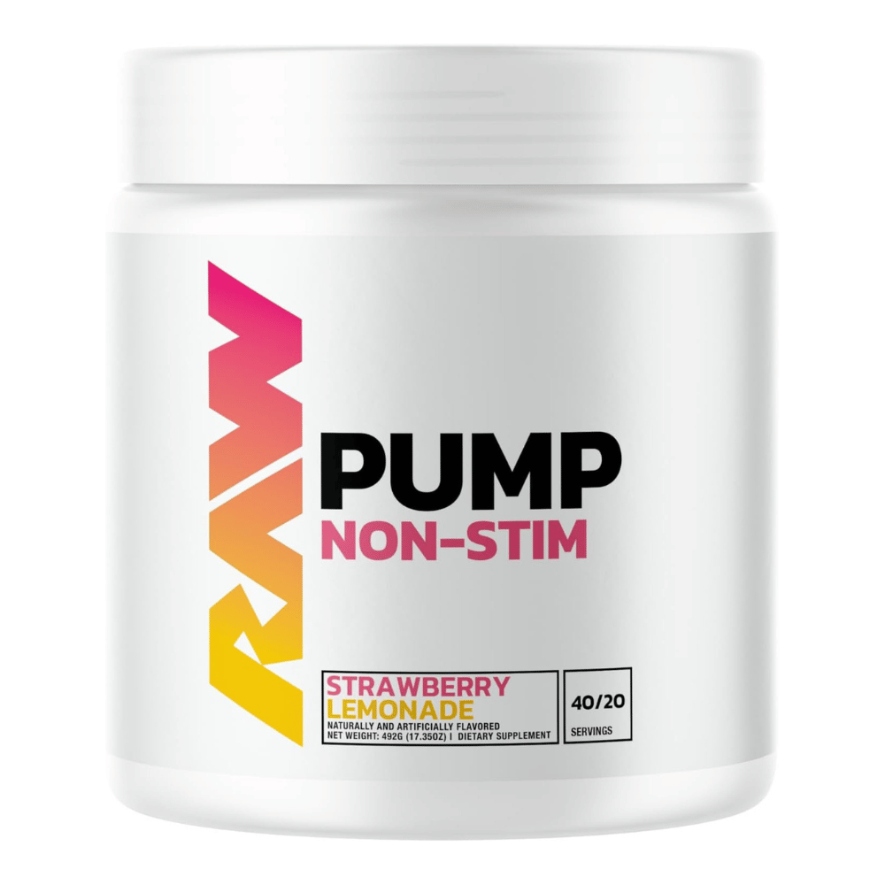 RAW Nutrition - Strawberry Lemonade Pump Non-Stim Pre-Workout - 40 / 20 Serving Tub