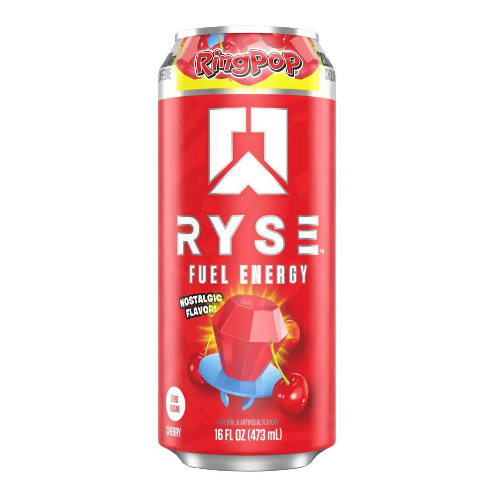 RYSE FUEL Energy Drinks - Ring Pop Cherry Flavour - 473ml Can