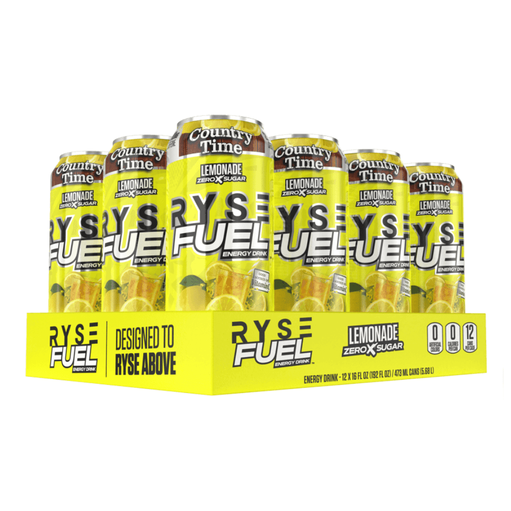 RYSE Country Time Lemonade Energy Drinks - 12x473ml Can Boxes