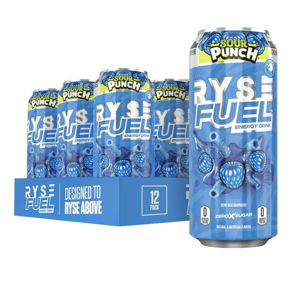 RYSE Fuel Sour Punch - Blue Raspberry Sour Flavour - 12 Can Packs