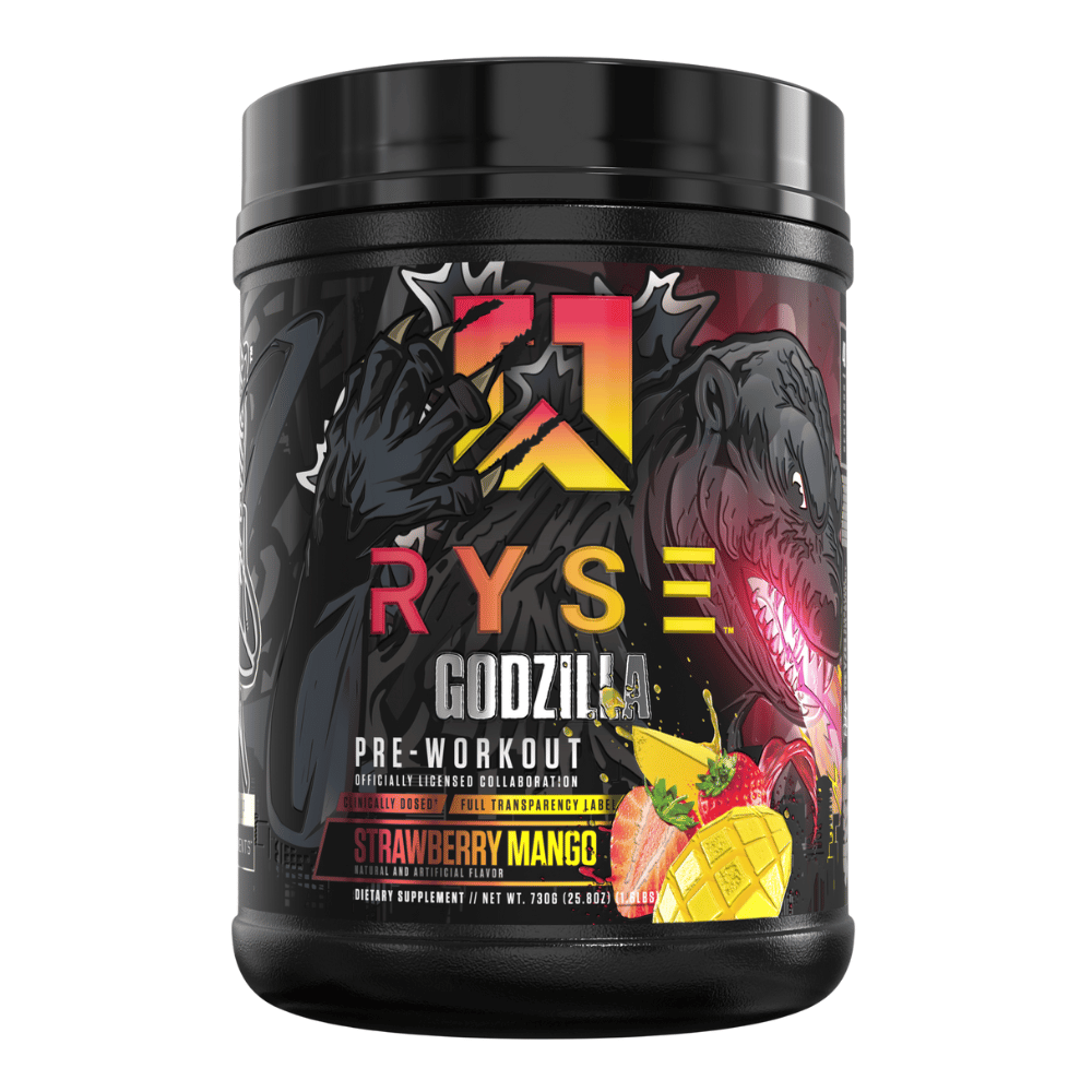 RYSE Strawberry Mango Flavoured Godzilla Pre-Workout - 730g Tub