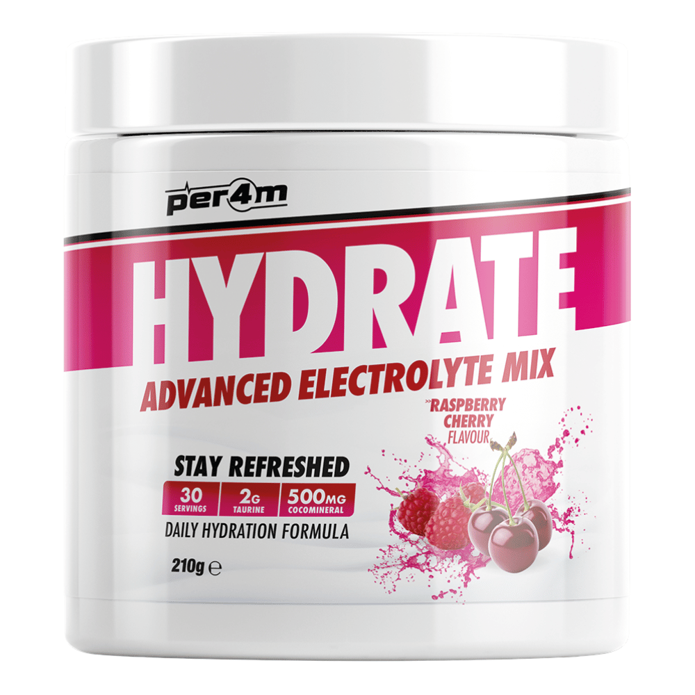 PER4M Hydration Supplements - Raspberry Cherry Flavour - 210g Tubs (30 Servings)