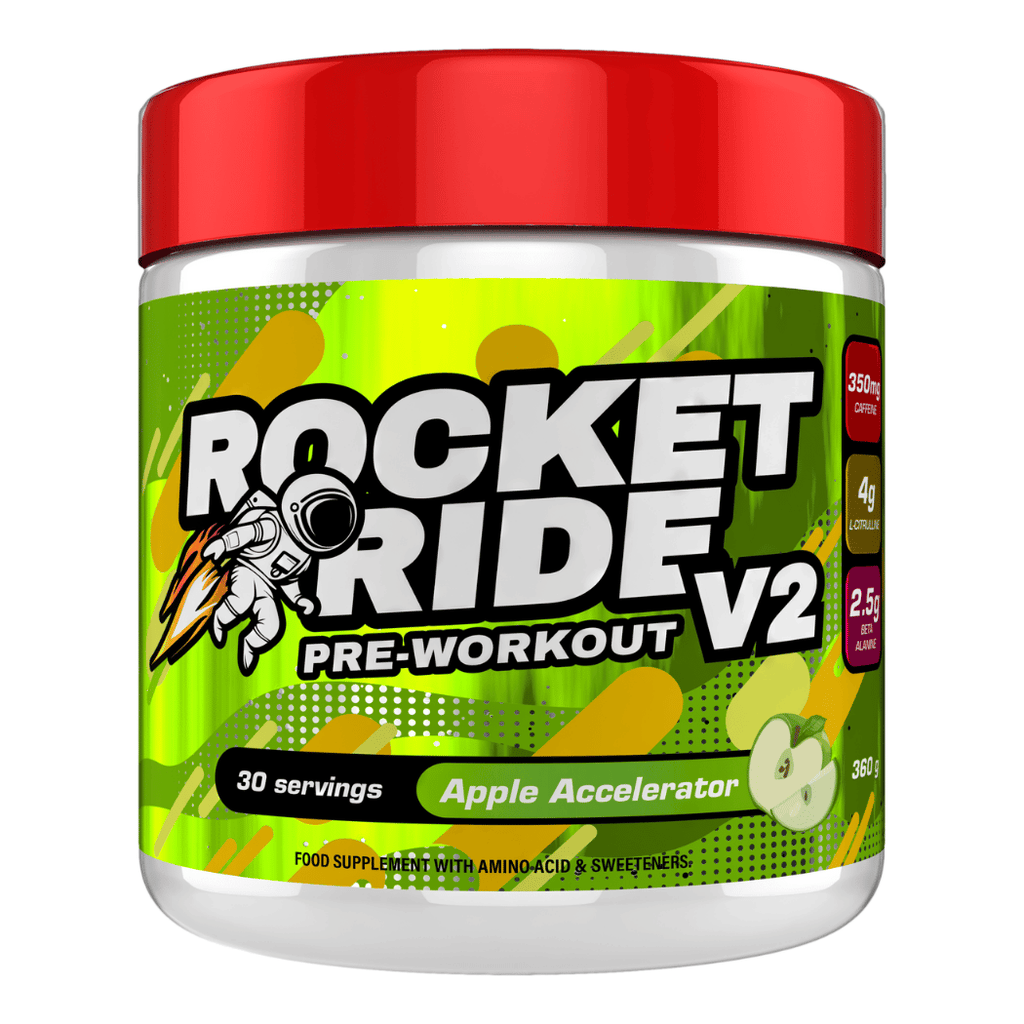 Rocket Ride Pre Workout - 360g Tubs (30 Servings) V2 - Apple Accelerator Flavour