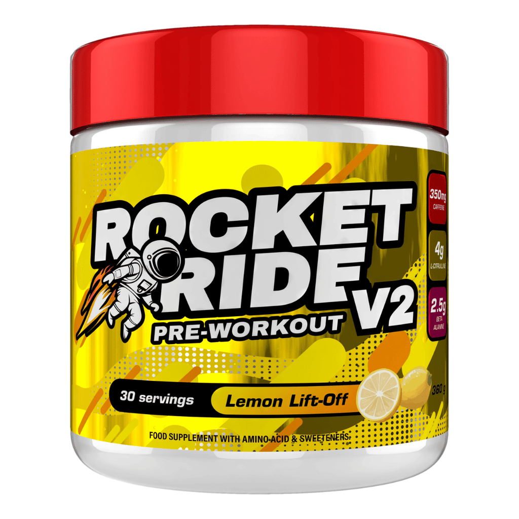 Rocket Ride Pre Workout - 360g Tubs (30 Servings) V2 - Lemon Lift Off Flavour