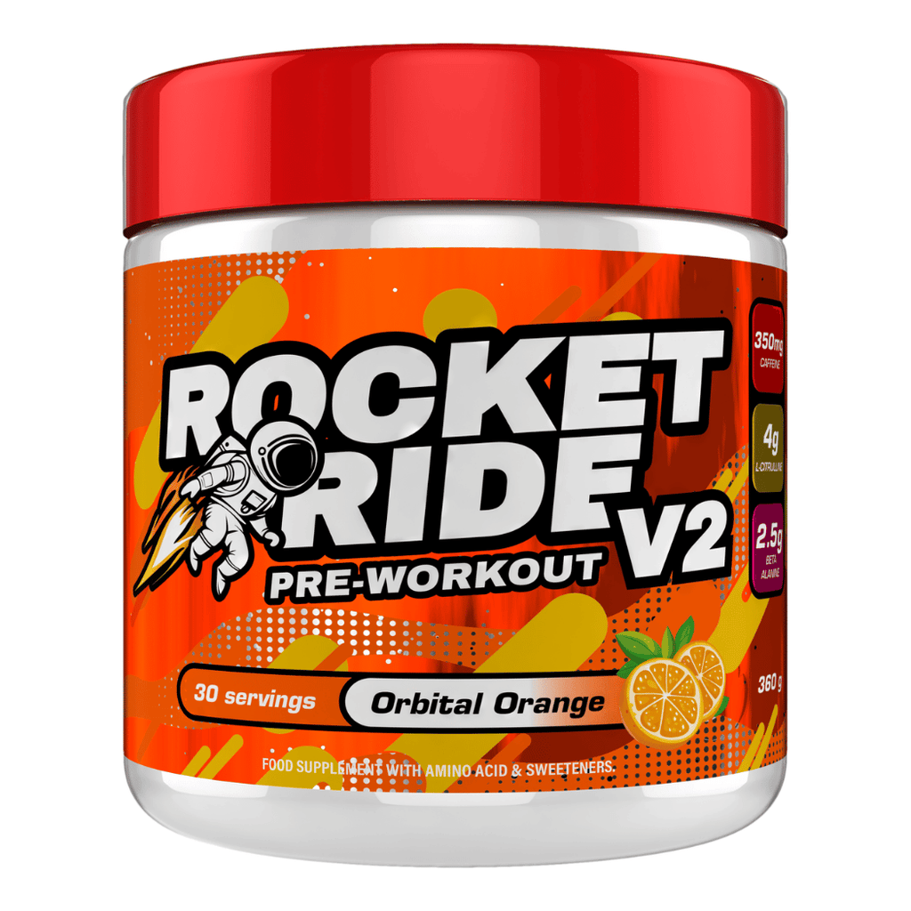 Rocket Ride Pre Workout - 360g Tubs (30 Servings) V2 - Orbital Orange Flavour