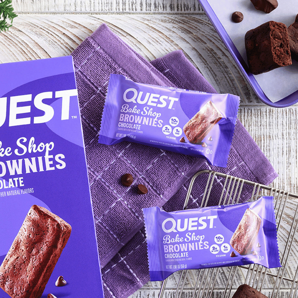 Quest Bake Shop Protein Chocolate Brownies Table Spread