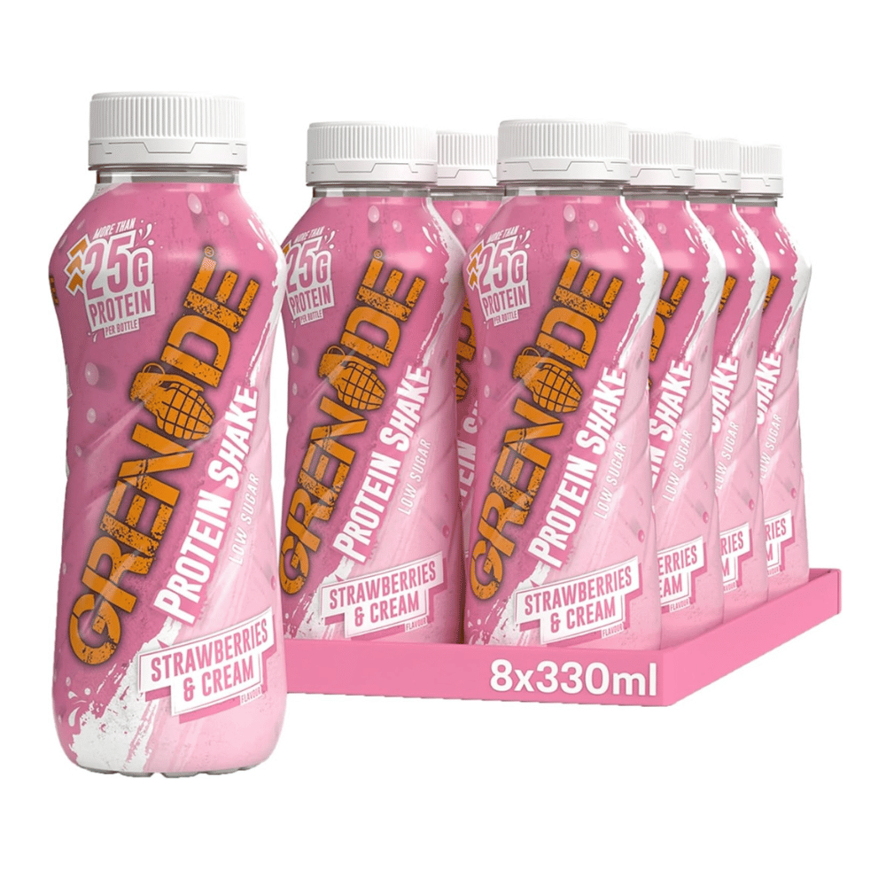 Carb Killa Strawberries And Cream Grenade Protein Shakes - 8x330ml Low Sugar RTDs 