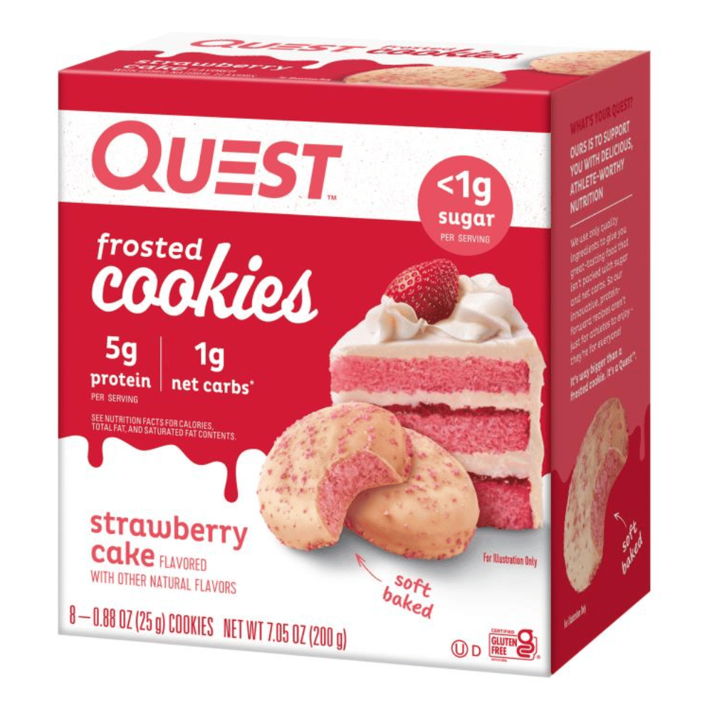 Quest Protein Frosted Cookies - Strawberry Cake Flavour - 8-Packs UK