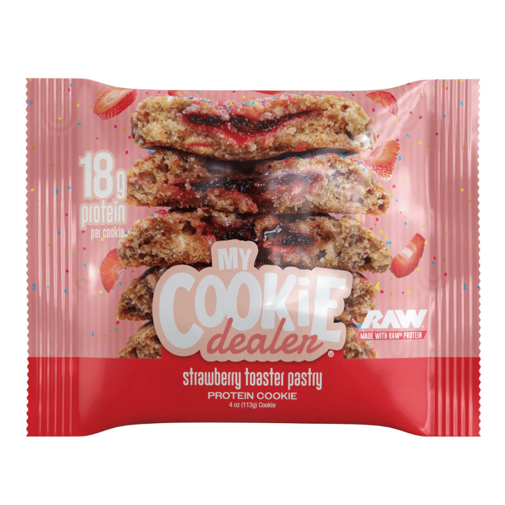 My Cookie Dealer RAW Protein Cookies - Strawberry Toaster Pastry Flavour - Single 133g Cookie