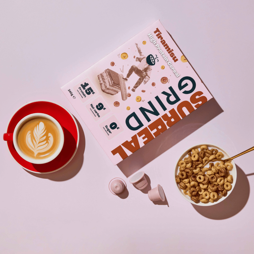 Grind x Surreal Tiramisu Protein Cereal - Table Spread