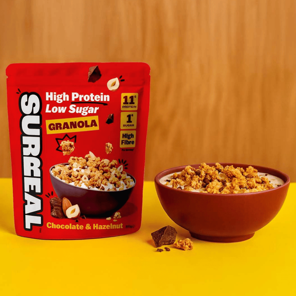 Surreal Protein Granola Chocolate Hazelnut In Bowl