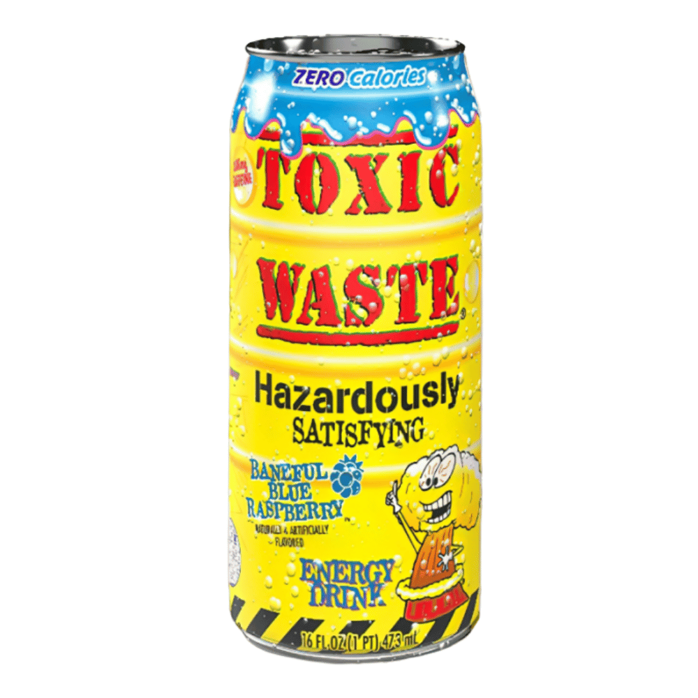 Blue Raspberry - Toxic Waste Zero Calorie Energy Drinks - 473ml Cans UK