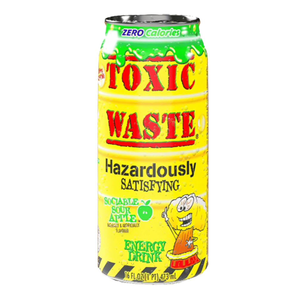 Sour Apple Toxic Waste Energy Drinks - Single Cans UK - Zero Calories