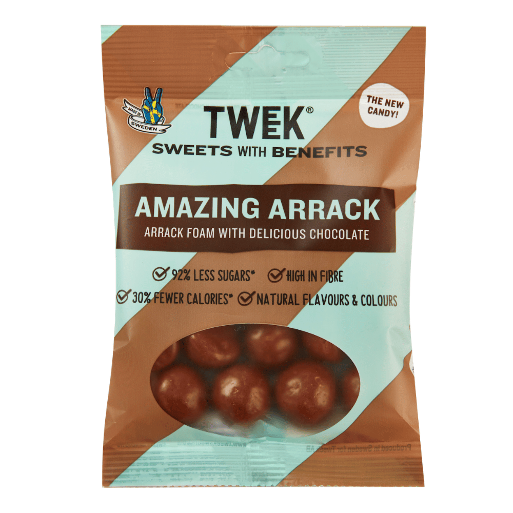 Amazing Arrack Tweek Chocolate Foam Sweets - High Fibre, Low Sugar Candy - 60g
