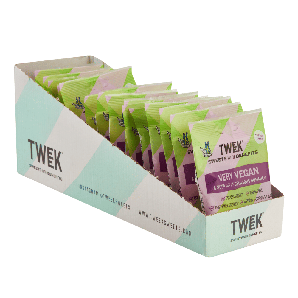 Boxes of Very Vegan Tweek Sour Gummies Sweets Boxes - Low Calorie and Sugar