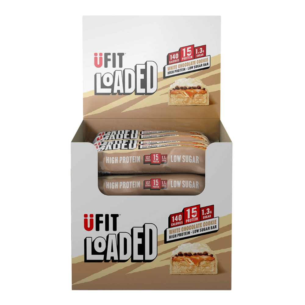 UFIT White Chocolate Cookie Loaded Protein Bars - 16x45g Boxes