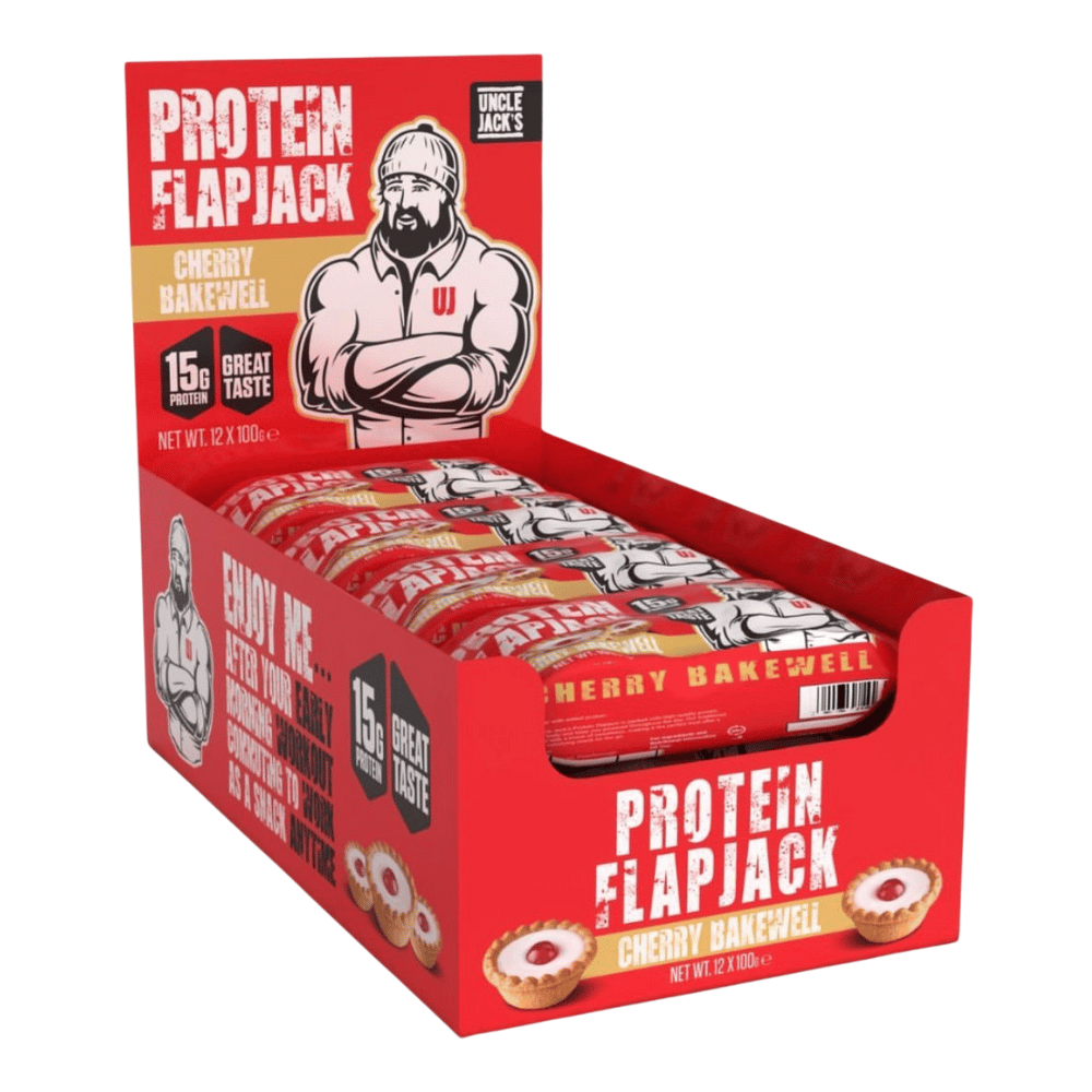 Uncle Jack's Cherry Bakewell Protein Flapjacks - 12x100g Boxes