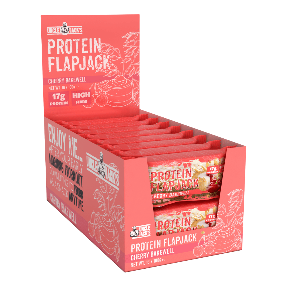 Uncle Jack's Cherry Bakewell Protein Flapjacks - 16x100g 