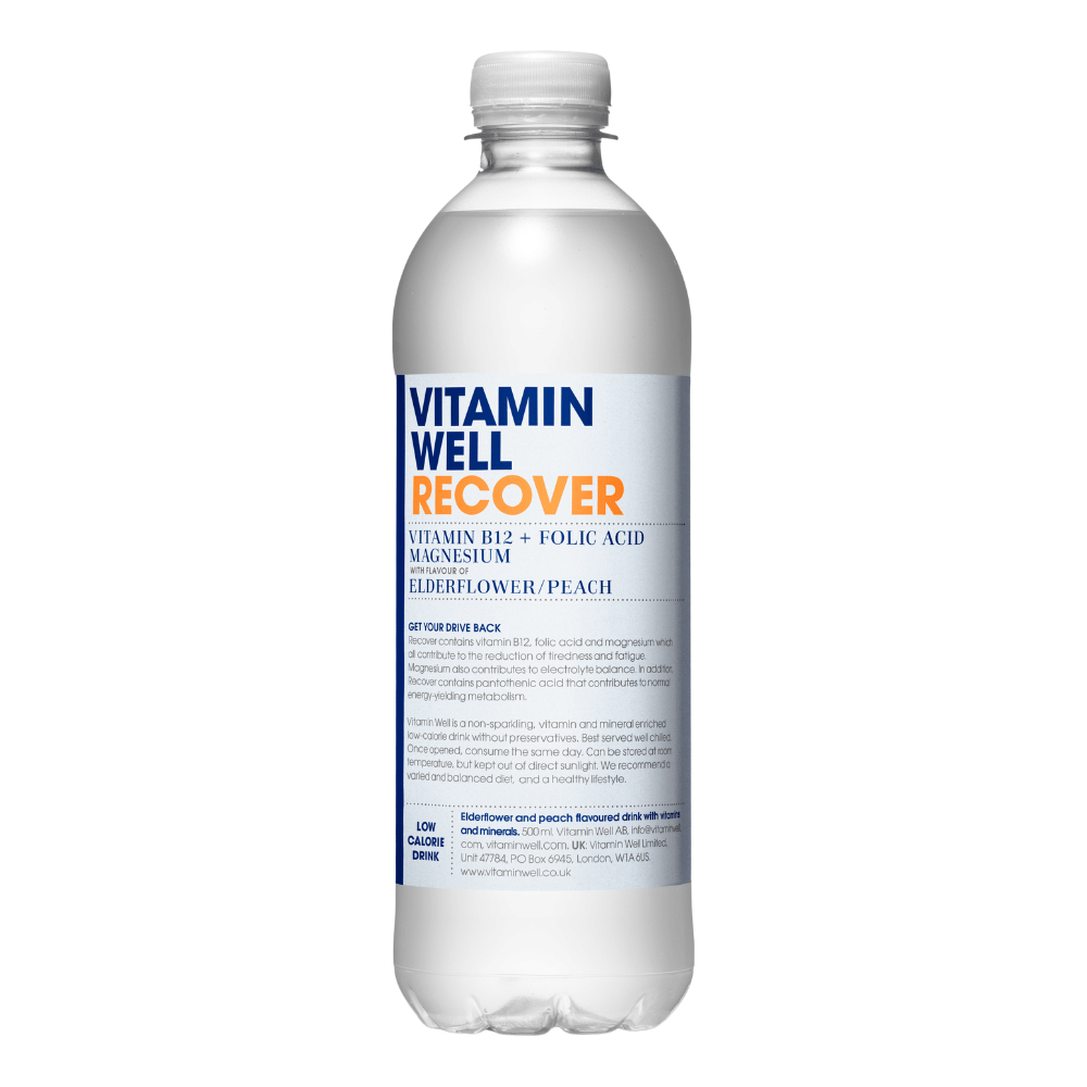 Recover Vitamin Well Vitamin Drinks 1x500ml Bottles - Elderflower/Peach Flavour