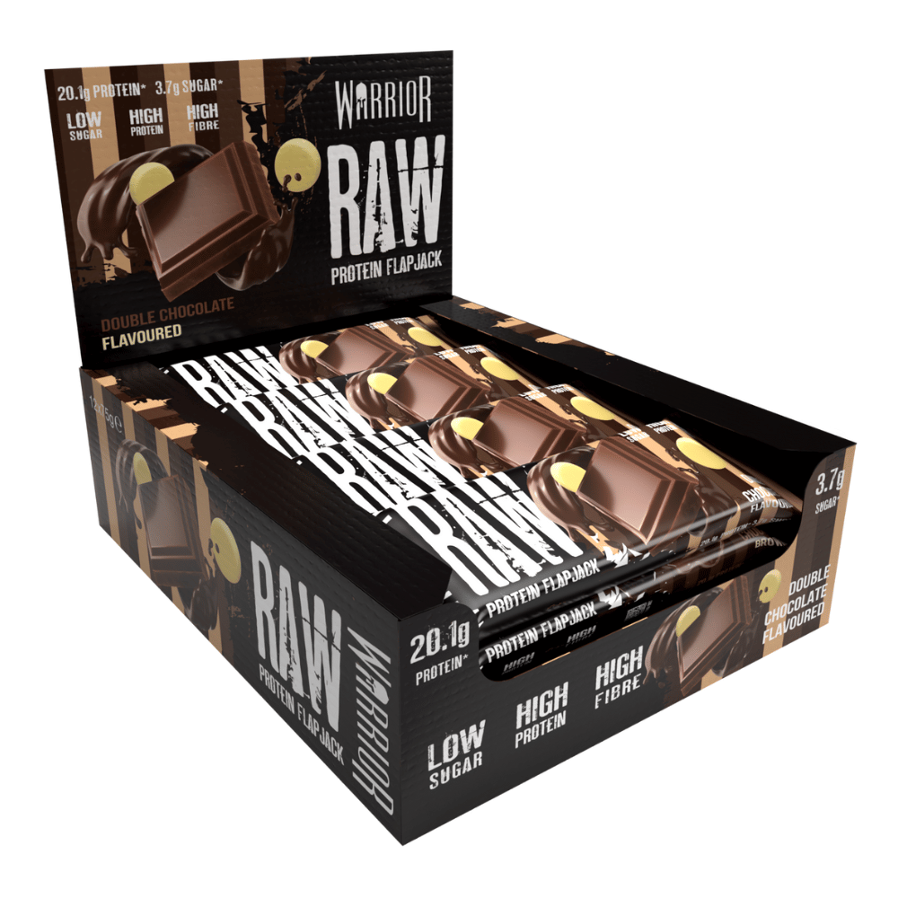 Warrior Raw Double Chocolate Protein Flapjacks - 12 Pack (12x75g)