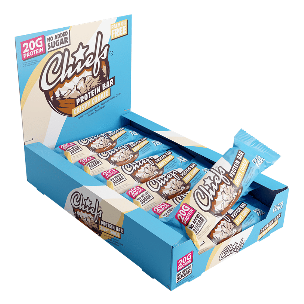 Chiefs High Protein Bars - Crispy Cookie Flavour - 12x55g Packs