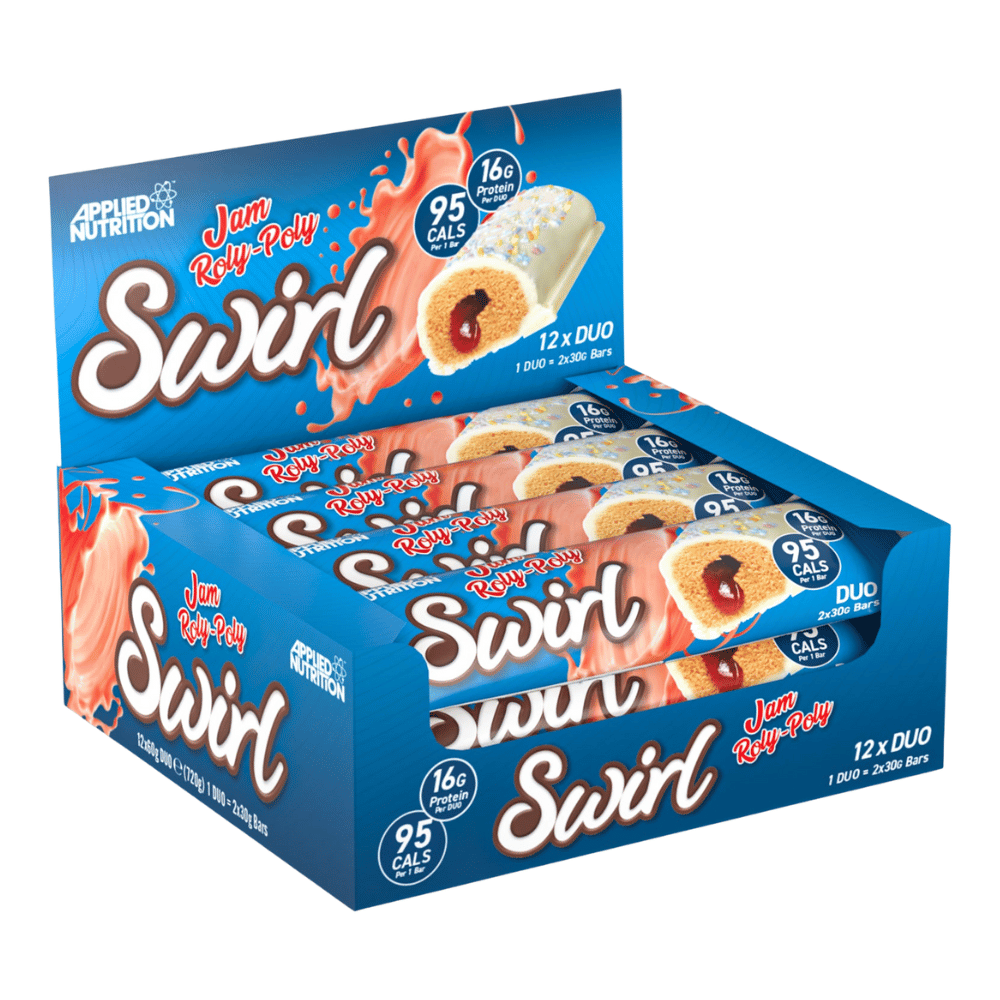 12 Pack of Jam Roly Poly Swirl Duo Protein Bars - Appled Nutrition