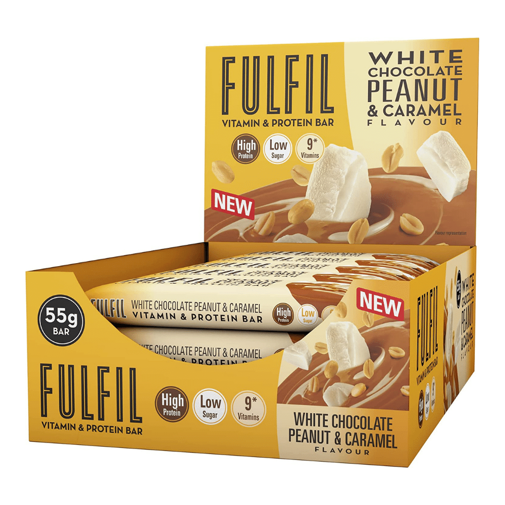 15 Pack of Fulfil White Chocolate Peanut & Caramel Vitamin Protein Bars