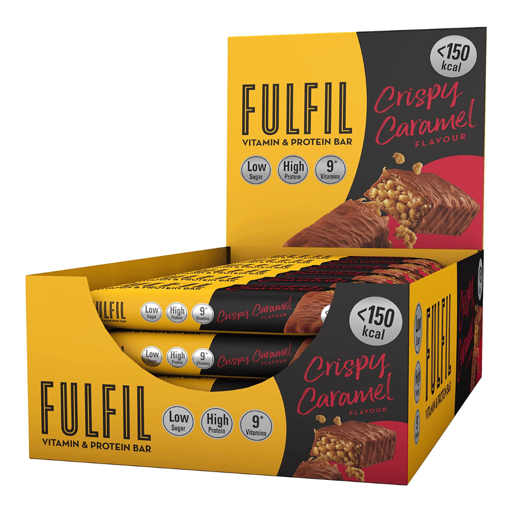 18 Pack of Low Calorie Fulfil Crispy Caramel Chocolate Protein Bars (18x37g)