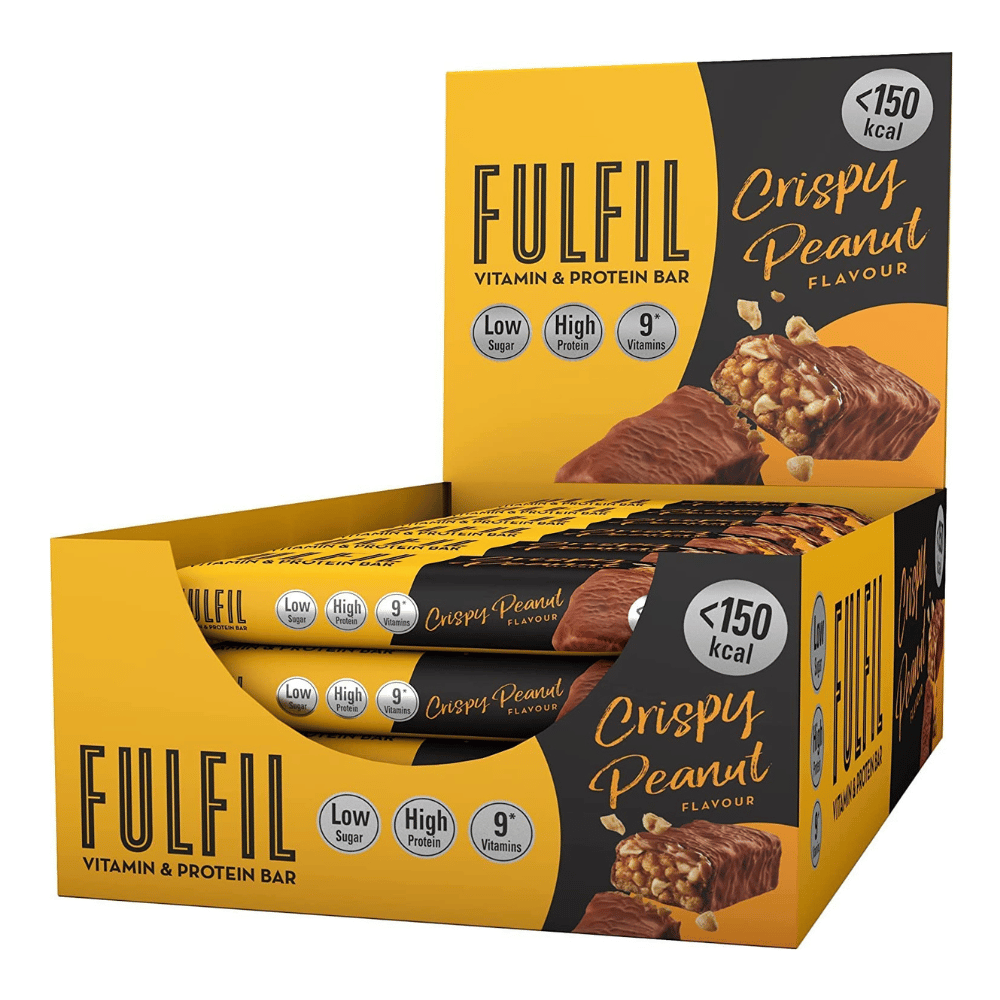 Fulfil Nutrition Crispy Vitamin Protein Bars - Crispy Chocolate Peanut Flavour - 18 Pack